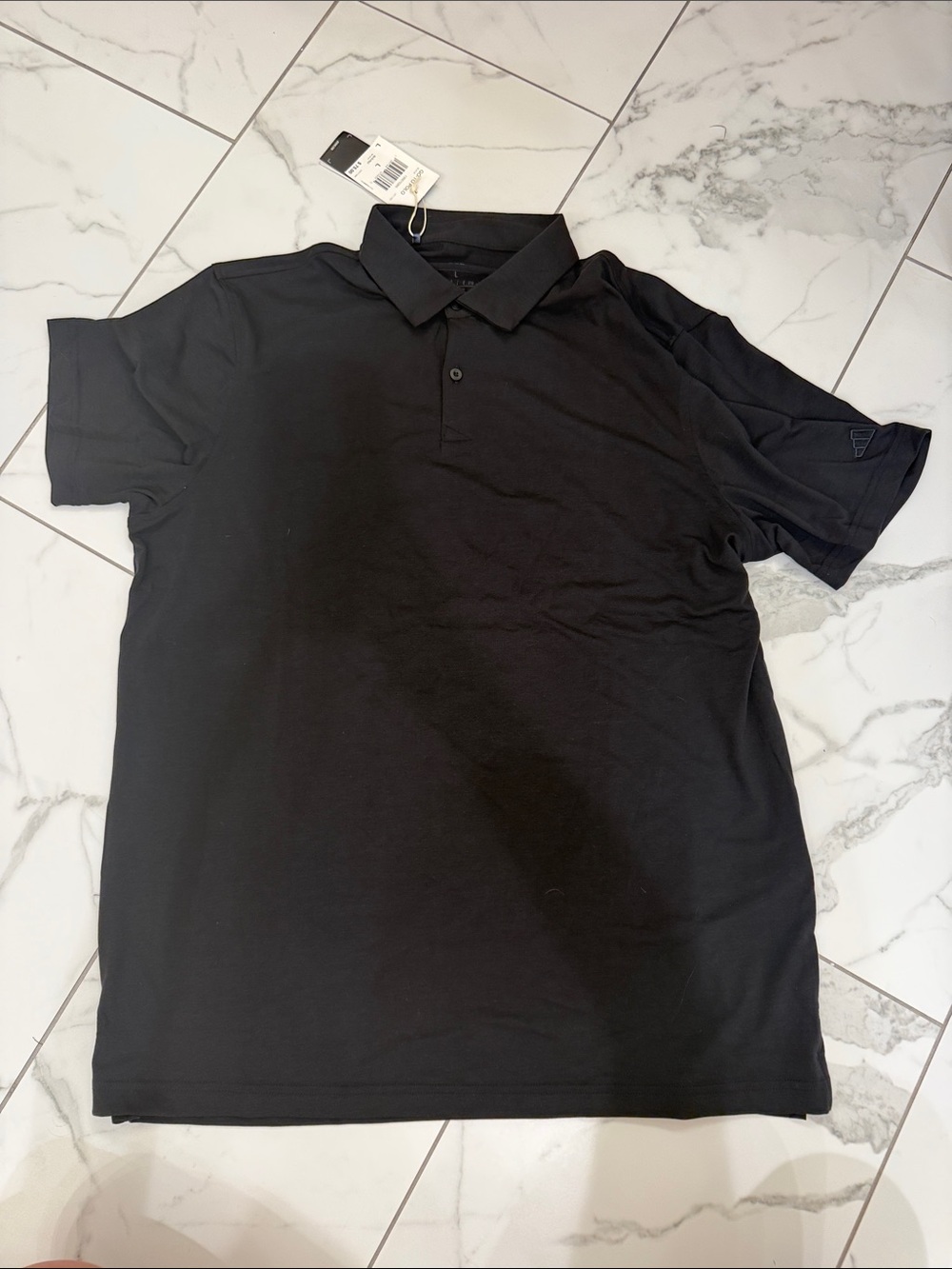 Adidas Go-To Textures Golf Polo in Black. NWT! Size Large.